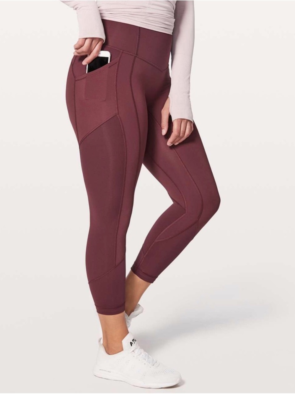Lululemon All The Right Places Leggings Burgundy High Rise Size 8